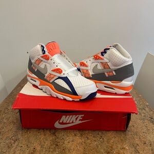 Nike Air Sneakers - White, Orange, Gray, Blue Accents